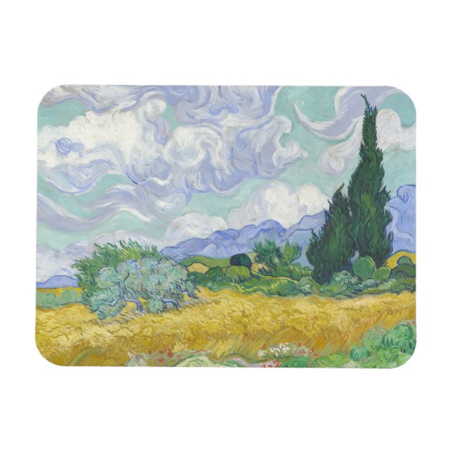 Íman Vincent Van Gogh, Campo de Trigo com Cipras (Horizontal)