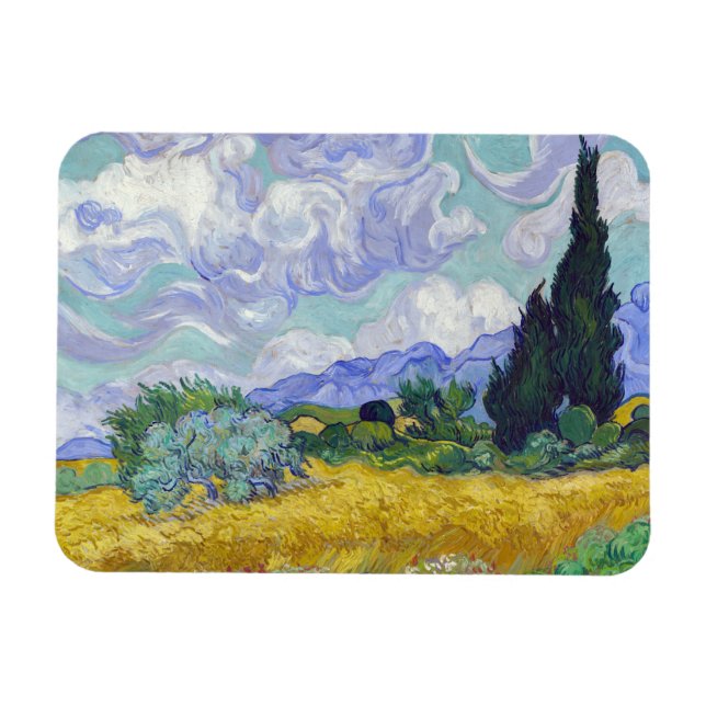 Íman Vincent Van Gogh - Campo de Trigo com Ciprestes (Horizontal)
