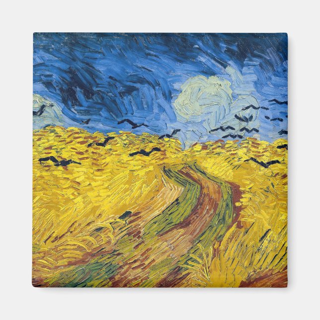 Íman Vincent van Gogh - Campo de trigo com corvos (Frente)