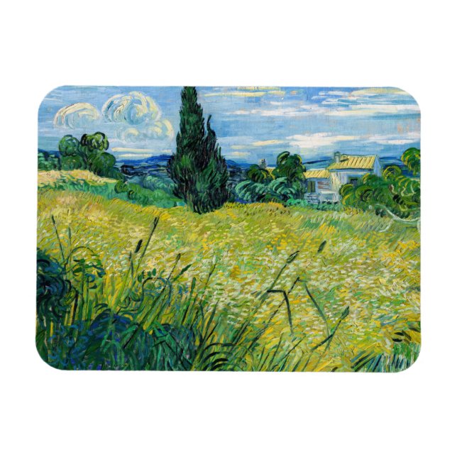 Íman Vincent van Gogh - Campo de Trigo Verde com Cypres (Horizontal)