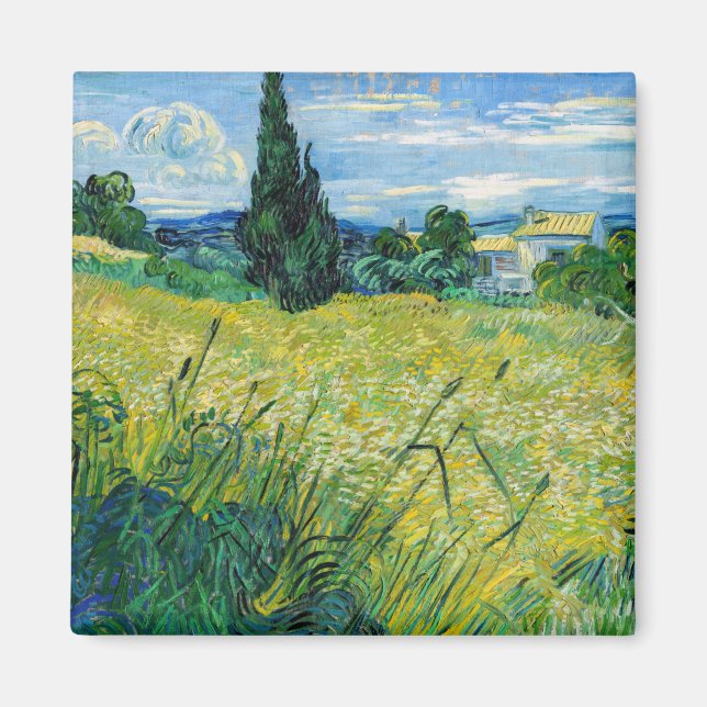 Íman Vincent van Gogh - Campo de Trigo Verde com Cypres (Frente)