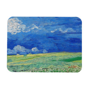 Íman Vincent van Gogh - Campos de rodas sob as nuvens d