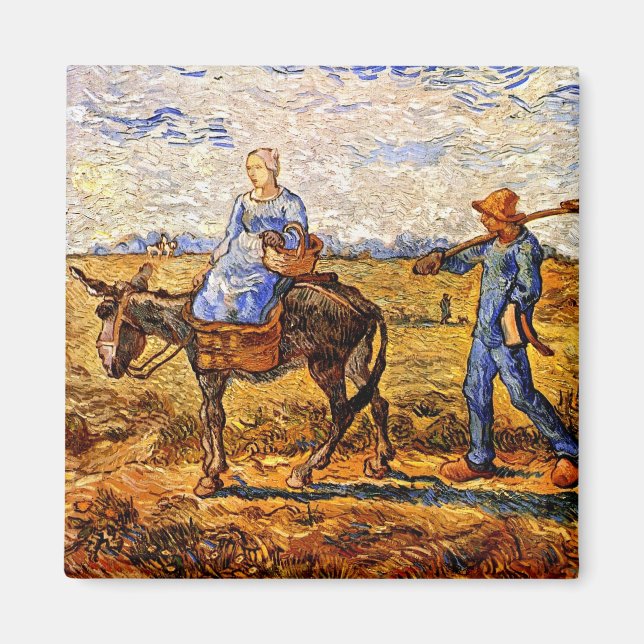 Íman Vincent Van Gogh - Casal de Camponeses Indo Trabal (Frente)