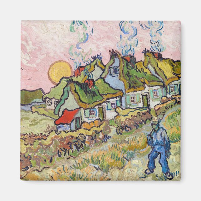 Íman Vincent van Gogh - Casas e Figura (Frente)
