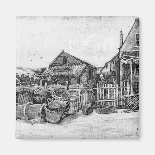 Íman Vincent van Gogh | Casca de secagem de peixe, Sche (Frente)