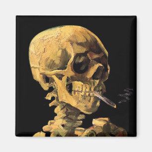 Íman Vincent Van Gogh - Caveira Com Cigarro Aceso