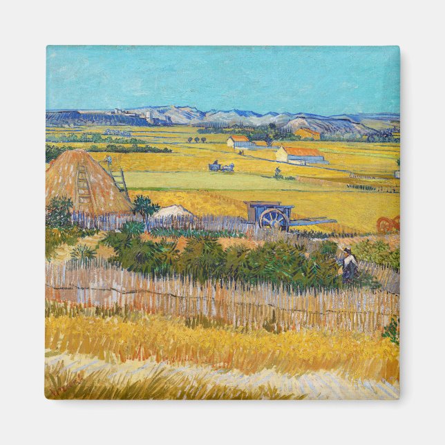 Íman Vincent van Gogh - Colheita em La Crau (Frente)