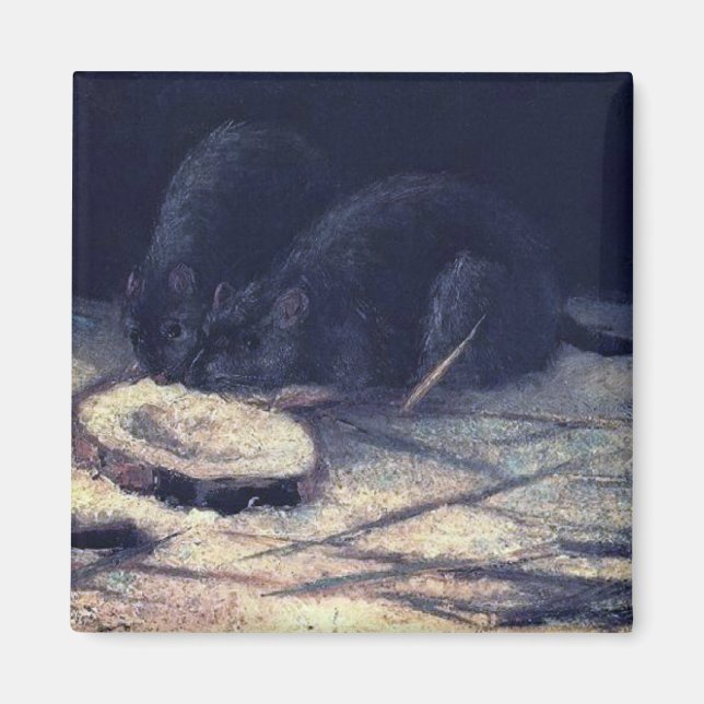 Íman Vincent Van Gogh - Dois Ratos - Rat Lover Fine Art (Frente)