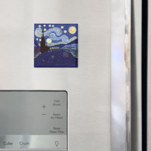 Íman Vincent Van Gogh estilo Starry Night e Lake