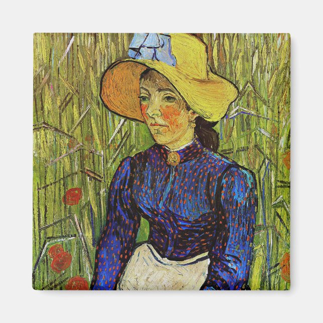 Íman Vincent van Gogh - Garota camponesa com chapéu de  (Frente)