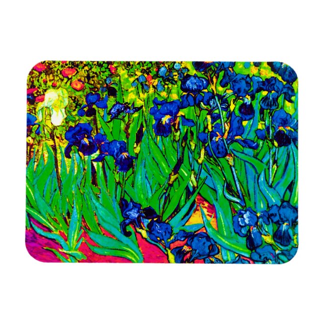 Íman Vincent Van Gogh - Íris - Amante de Flores Pop Art (Horizontal)