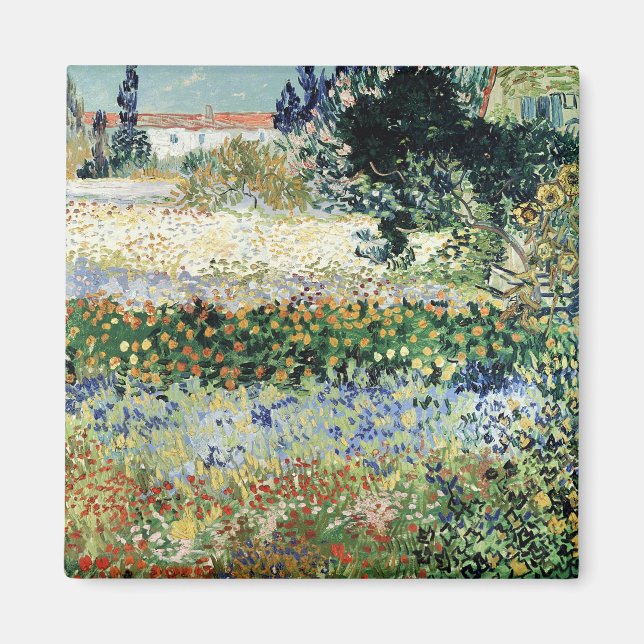 Íman Vincent van Gogh | Jardim em Bloom, Arles, 1888 (Frente)