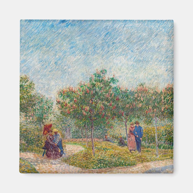 Íman Vincent van Gogh - Jardim em Montmarte com Amantes (Frente)