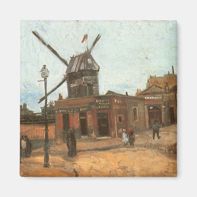Íman Vincent van Gogh - Moulin de la Galette, Windmill (Frente)