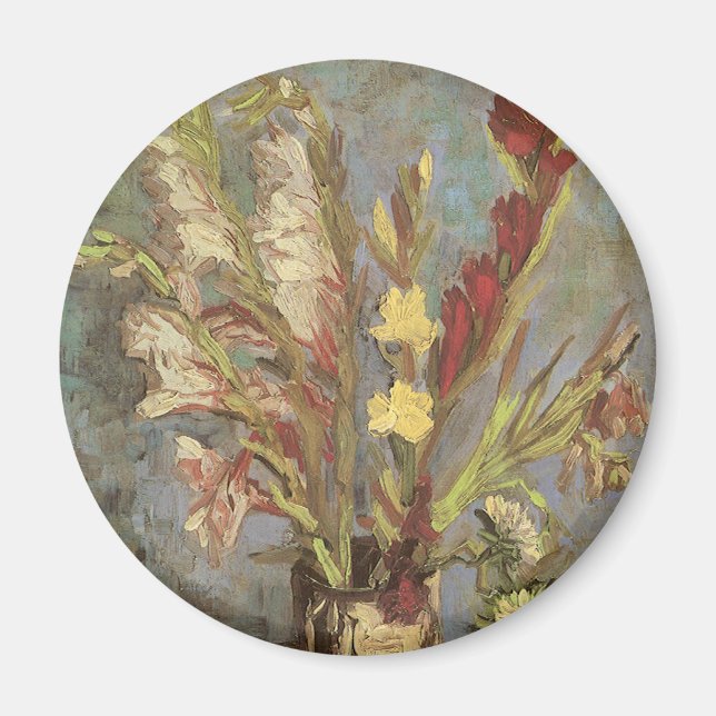Íman Vincent van Gogh - Nature Morta Vaso com Gladíolos (Frente)