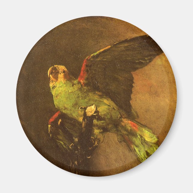 Íman Vincent van Gogh - Natureza Morta com Papagaio Ver (Frente)