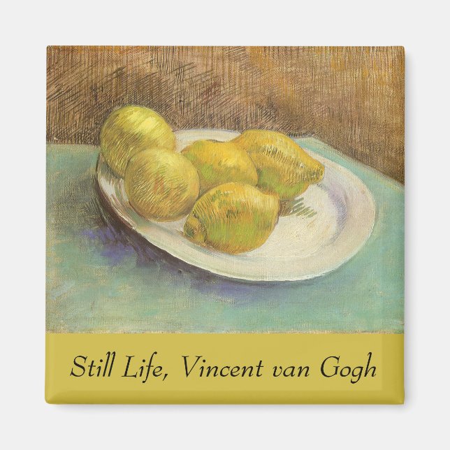 Íman Vincent van Gogh - Natureza Morta Limões numa Plac (Frente)