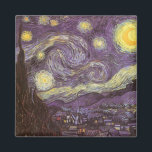 Íman Vincent van Gogh - Noite Estrelada<br><div class="desc">Starry Night (1889), por Vincent van Gogh, é um apos impressionismo de pintura paisagística de arte. Uma vista de uma cidade num vale à noite com as nuvens a girar, as estrelas a brilhar e uma bela lua ouro amarela. Foi pintado durante o dia pela memória e é a pintura...</div>