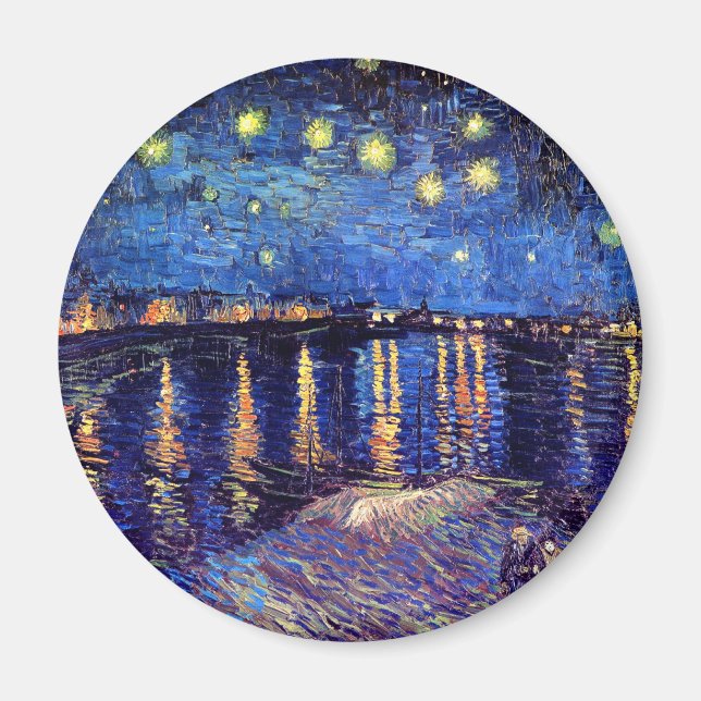 Íman Vincent Van Gogh - Noite Estrelada Sobre O Ródano (Frente)