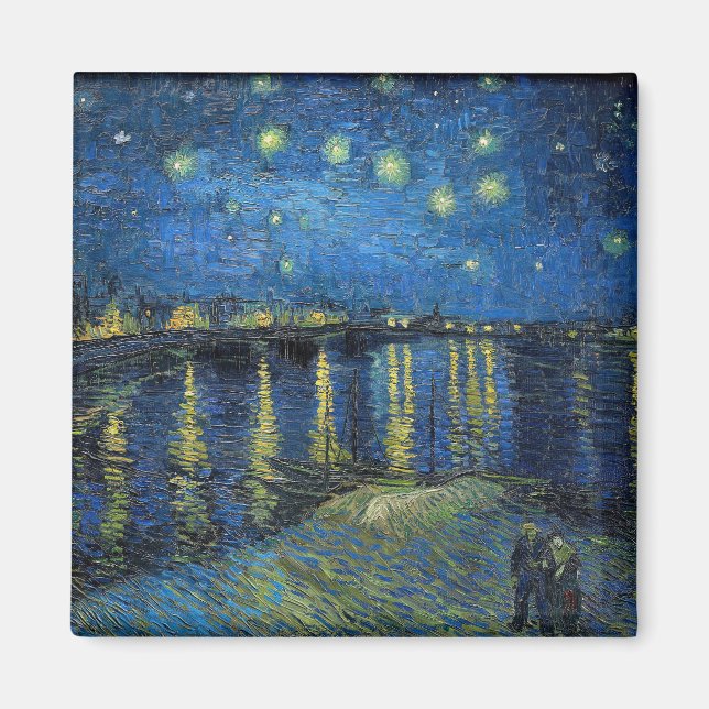 Íman Vincent van Gogh - Noite Estrelada sobre o Ródano (Frente)