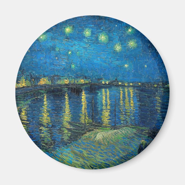 Íman Vincent Van Gogh Noite Estrelada Sobre o Ródano (Frente)