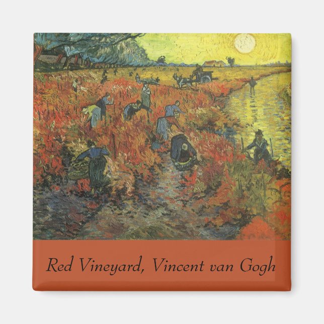 Íman Vincent van Gogh - O Vineyard Vermelho (Frente)
