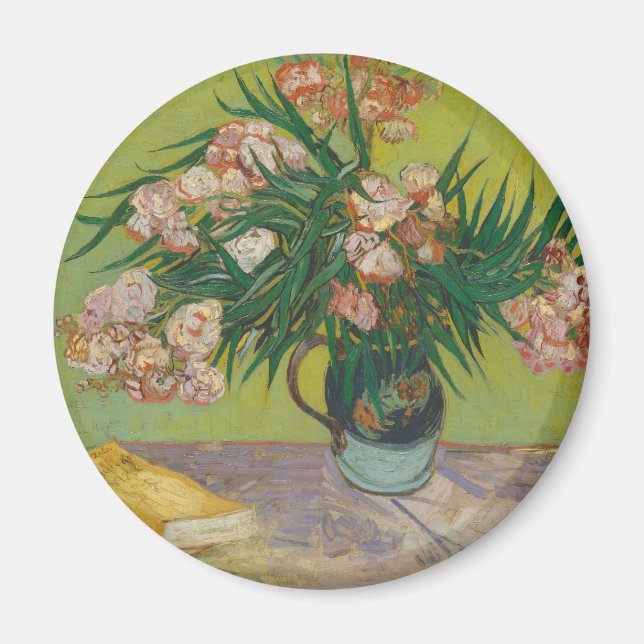 Íman Vincent Van Gogh Oleander pintura em flor (Frente)