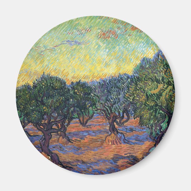 Íman Vincent Van Gogh Olive Grove Impressionismo Arte (Frente)