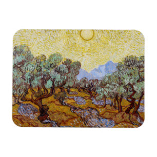 Íman Vincent van Gogh - Oliveiras, céu amarelo e sol