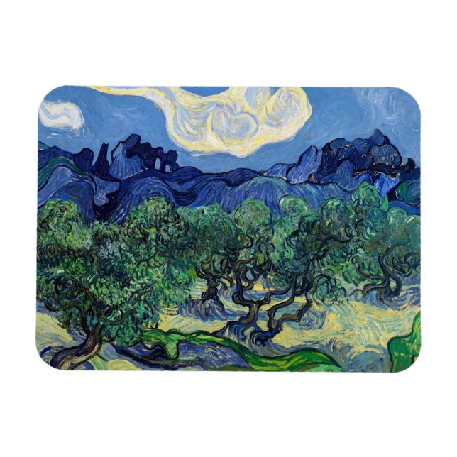 Íman Vincent van Gogh - Oliveiras com os Alpilles (Horizontal)