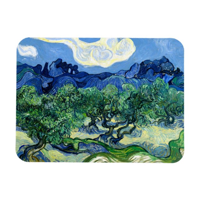 Íman Vincent Van Gogh, Oliveiras com os Alpilles (Horizontal)