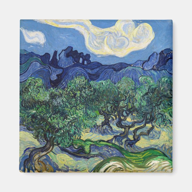 Íman Vincent van Gogh - Oliveiras com os Alpilles (Frente)