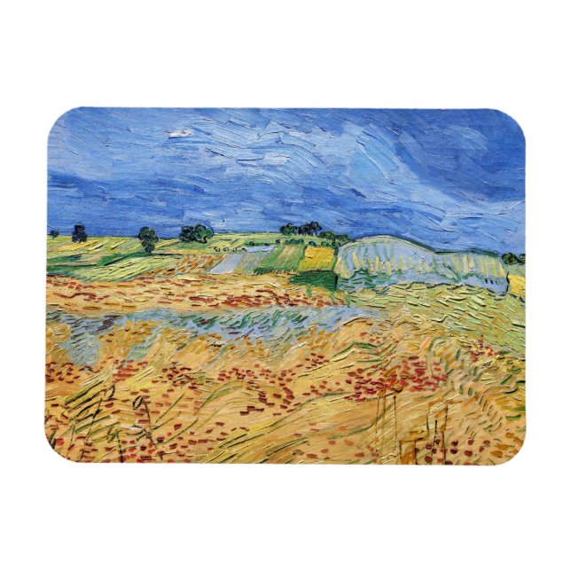 Íman Vincent van Gogh - Os campos / planície em Auvers (Horizontal)