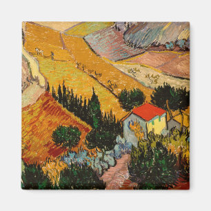 Íman Vincent van Gogh - Paisagem, Casa e Plowman