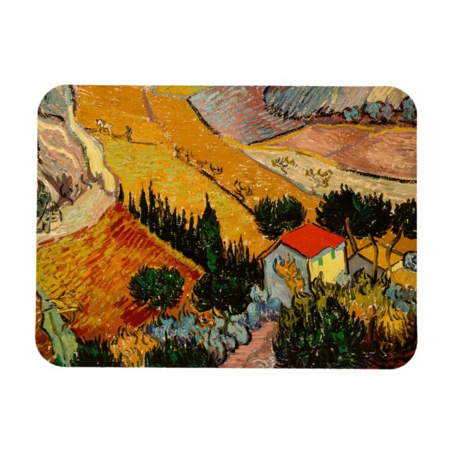 Íman Vincent van Gogh - Paisagem, Casa e Plowman (Horizontal)