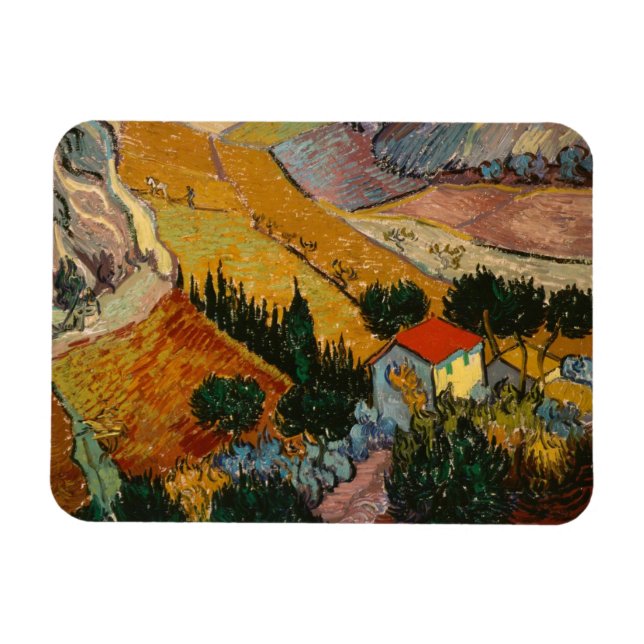 Íman Vincent van Gogh | Paisagem com House & Plowman (Horizontal)