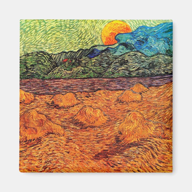 Íman Vincent Van Gogh - Paisagem Noturna com Lua Nascen (Frente)