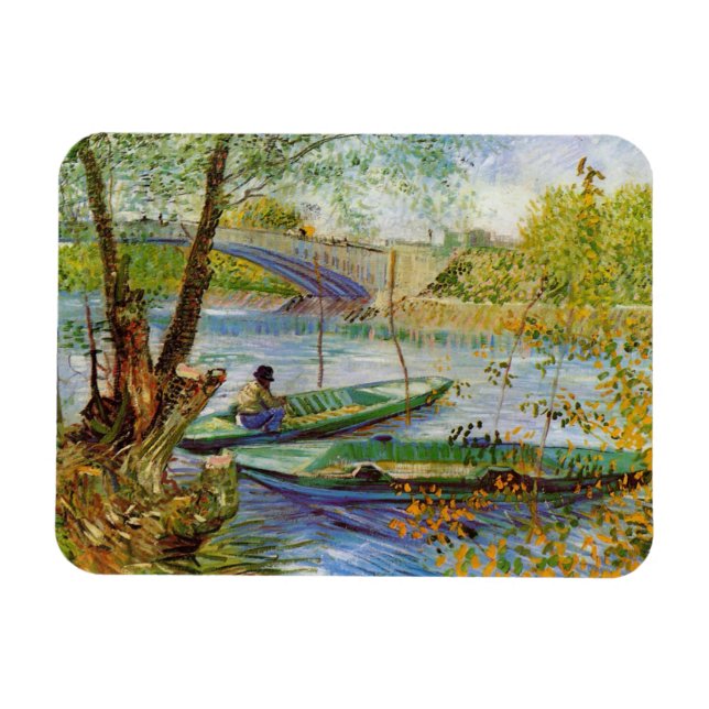 Íman Vincent Van Gogh, pescando na Primavera (Horizontal)