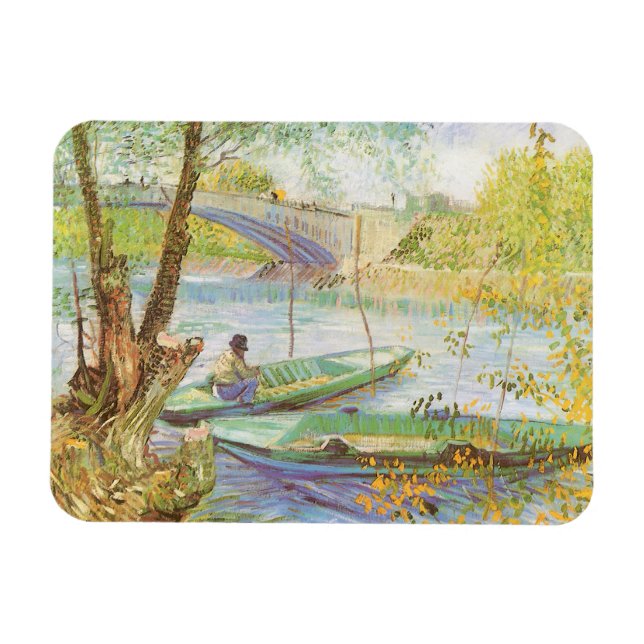 Íman Vincent van Gogh Pescando na Primavera, Pont de Cl (Horizontal)