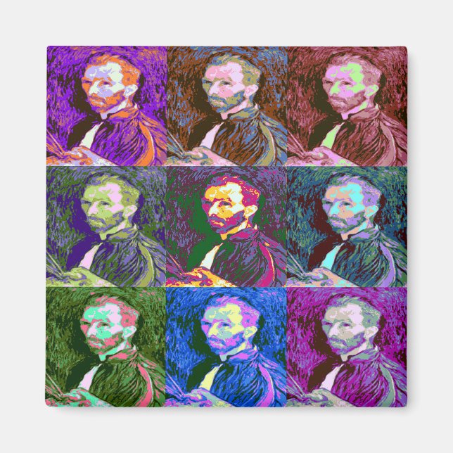 Íman Vincent van Gogh Pop Art (Frente)