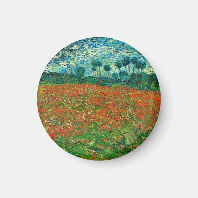 Íman Vincent Van Gogh Poppy Campo de Belas Arte (Frente)