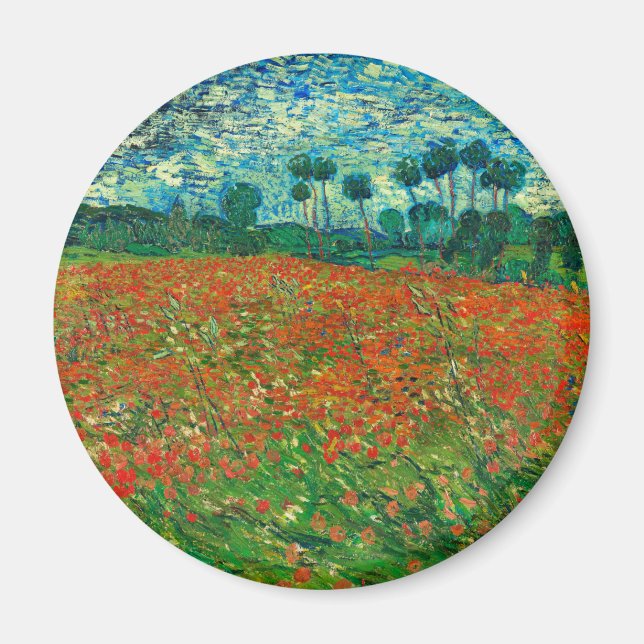 Íman Vincent Van Gogh Poppy Field Fine Art (Frente)