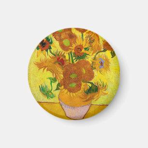 Íman Vincent Van Gogh Quinze Girassóis em Arte Vaso