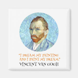 Íman Vincent Van Gogh Retrato com Citação