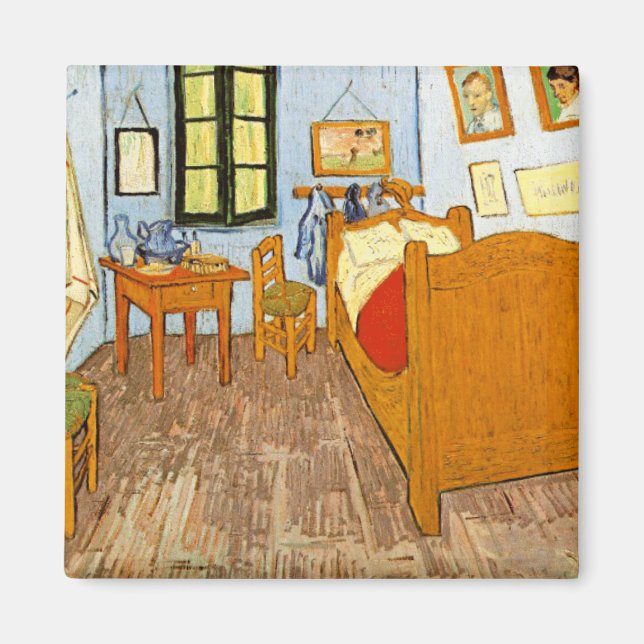 Íman Vincent van Gogh rústico elegante - quarto em (Frente)