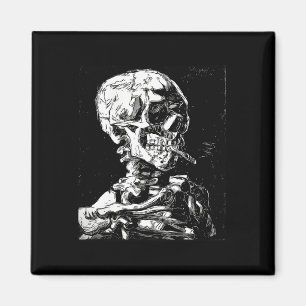 Íman Vincent Van Gogh Skull Com Cigarro Skeleton Hal