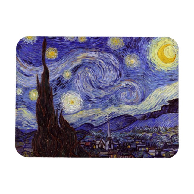 Íman Vincent Van Gogh Starry Night Vintage Fine Art (Horizontal)