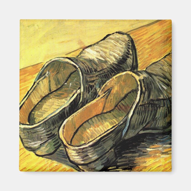 Íman Vincent van Gogh - Um Par de Leather Clogs (Frente)