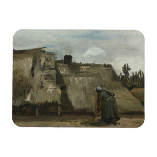 Íman Vincent van Gogh - Uma camponesa cavando em Fron