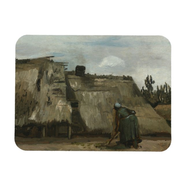 Íman Vincent van Gogh - Uma camponesa cavando em Fron (Horizontal)